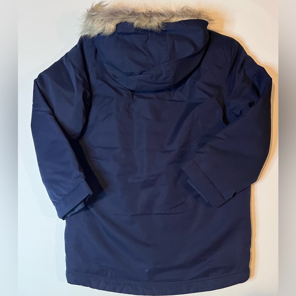 NWT The Children’s Place Navy Winter Parka Jacket Faux Fur Hood Size M (7/8) - Picture 2 of 6